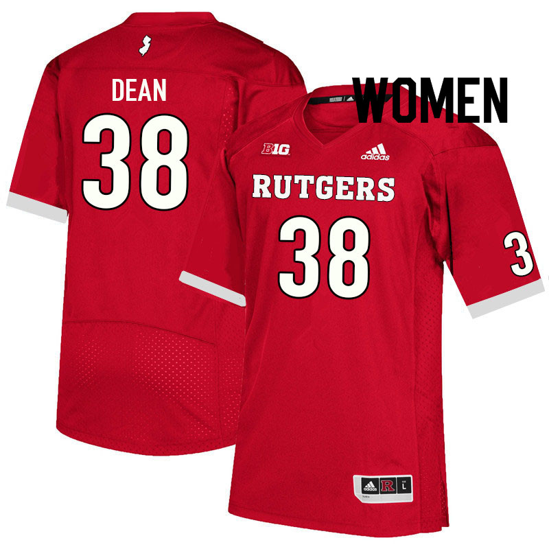 Women #38 Austin Dean Rutgers Scarlet Knights College Football Jerseys Sale-Scarlet